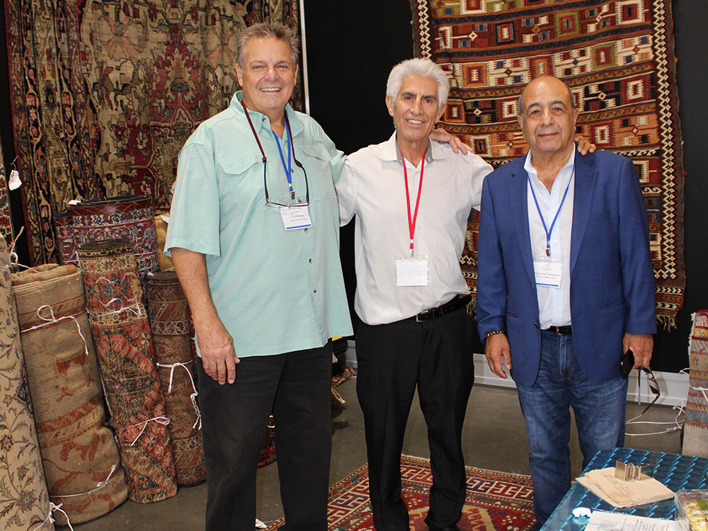 TRS: Soheil Sassanian of Soheil Oriental Rugs, flanked by Frank Shaia of Shaia Oriental Rugs, and Mohammad Rafatpanah of Koko Boodakian & Sons