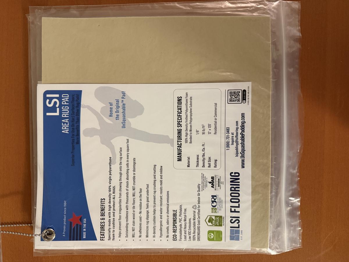 Unsquashable™ LSI Area Rug Pad